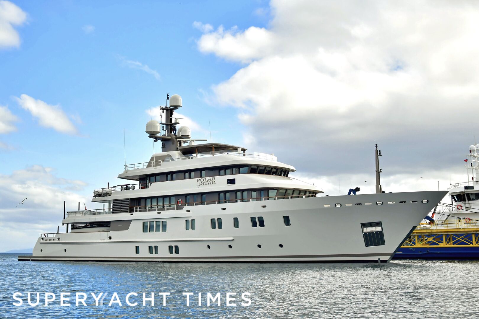 Polar Star yacht docked in Punta Arenas