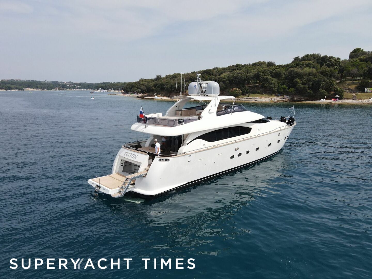 Triton yacht anchoted