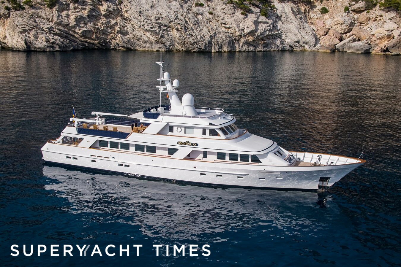 Monaco yacht at anchor