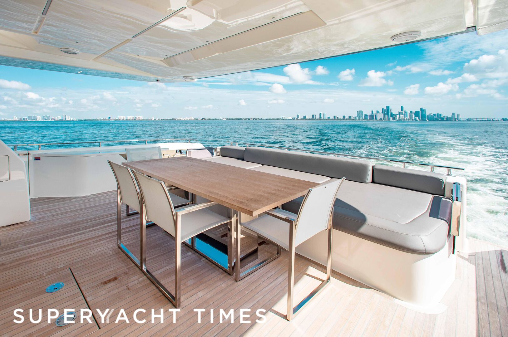 View of Step onboard the 26m Penthouse-inspired Ferretti yacht Crazy