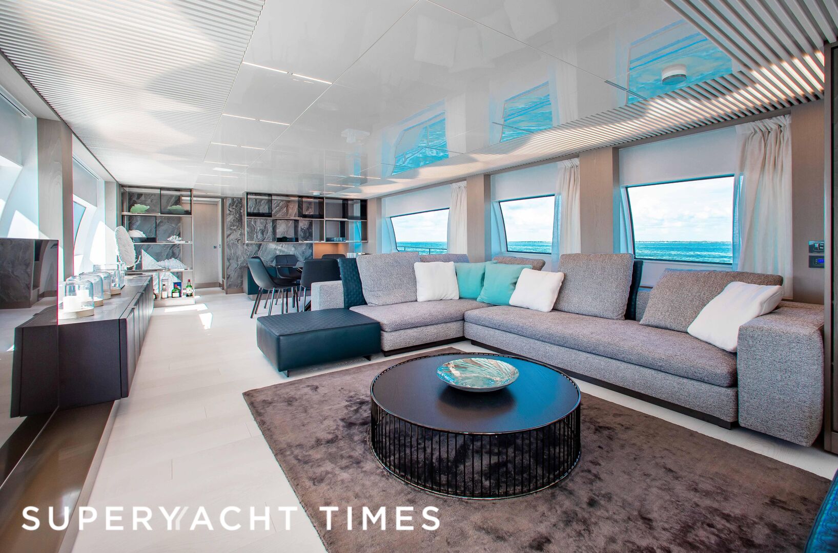 View of Step onboard the 26m Penthouse-inspired Ferretti yacht Crazy