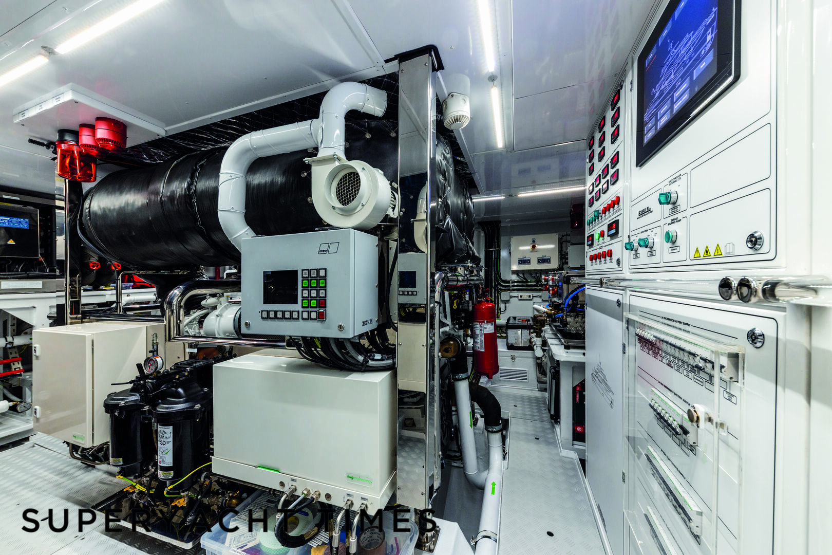 Unknown yacht engine room