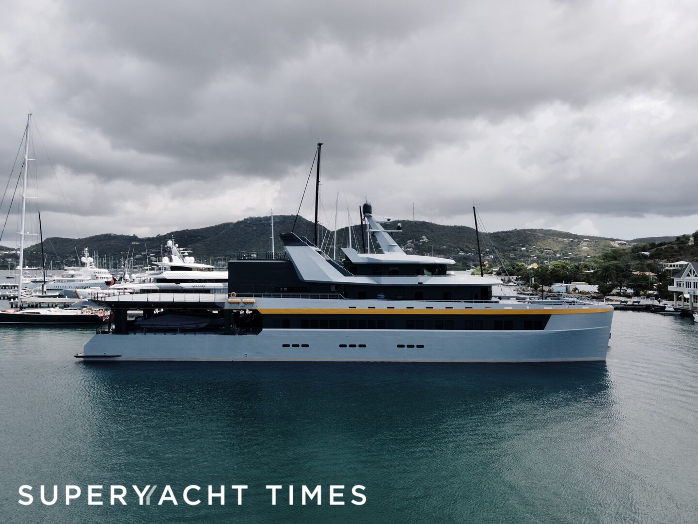 Nebula yacht docked in Antigua 