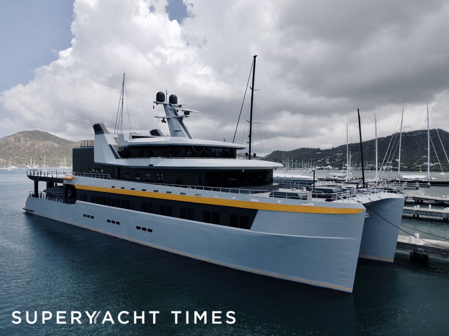 Nebula yacht docked in Antigua 