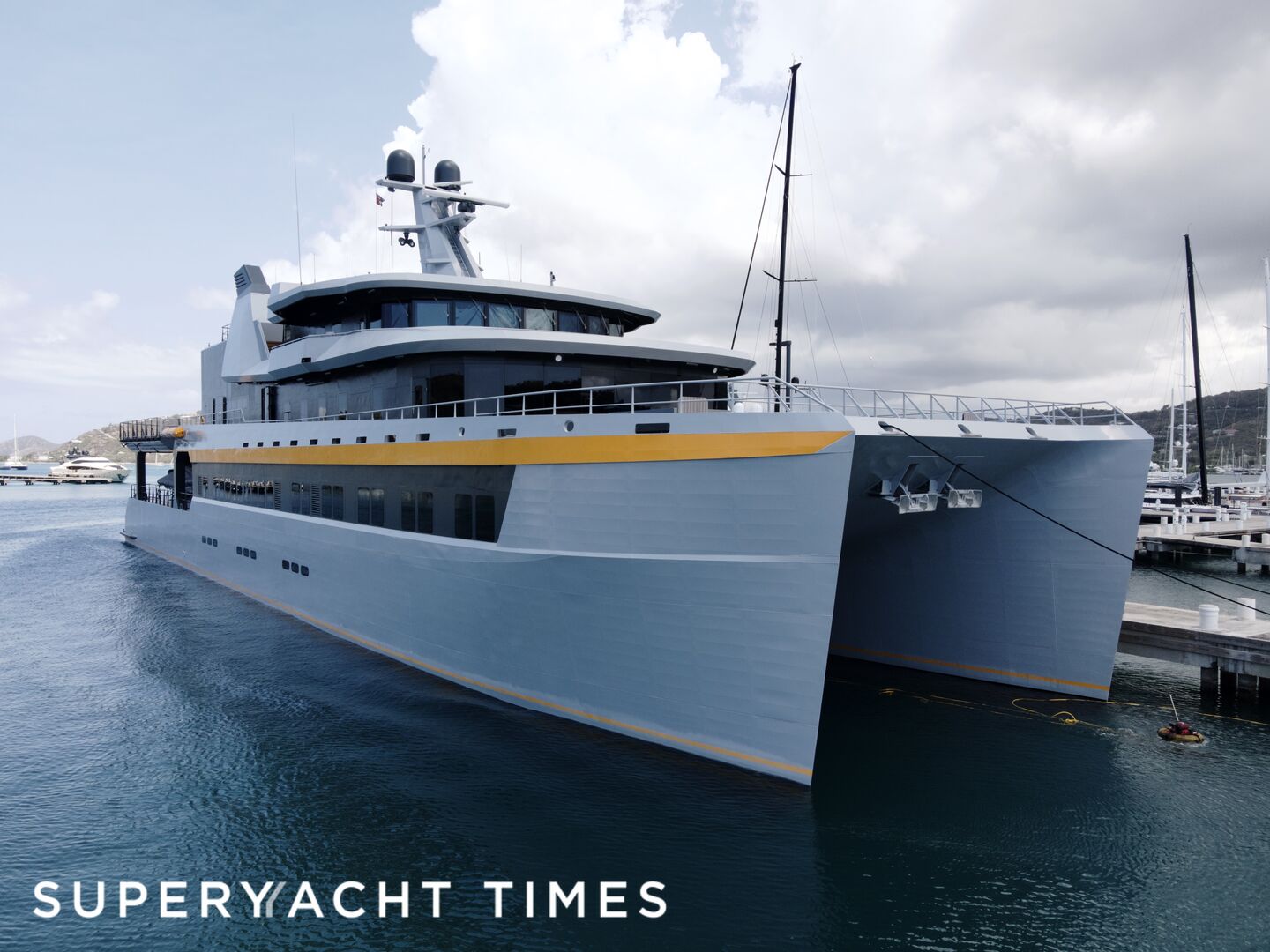 Nebula yacht docked in Antigua 