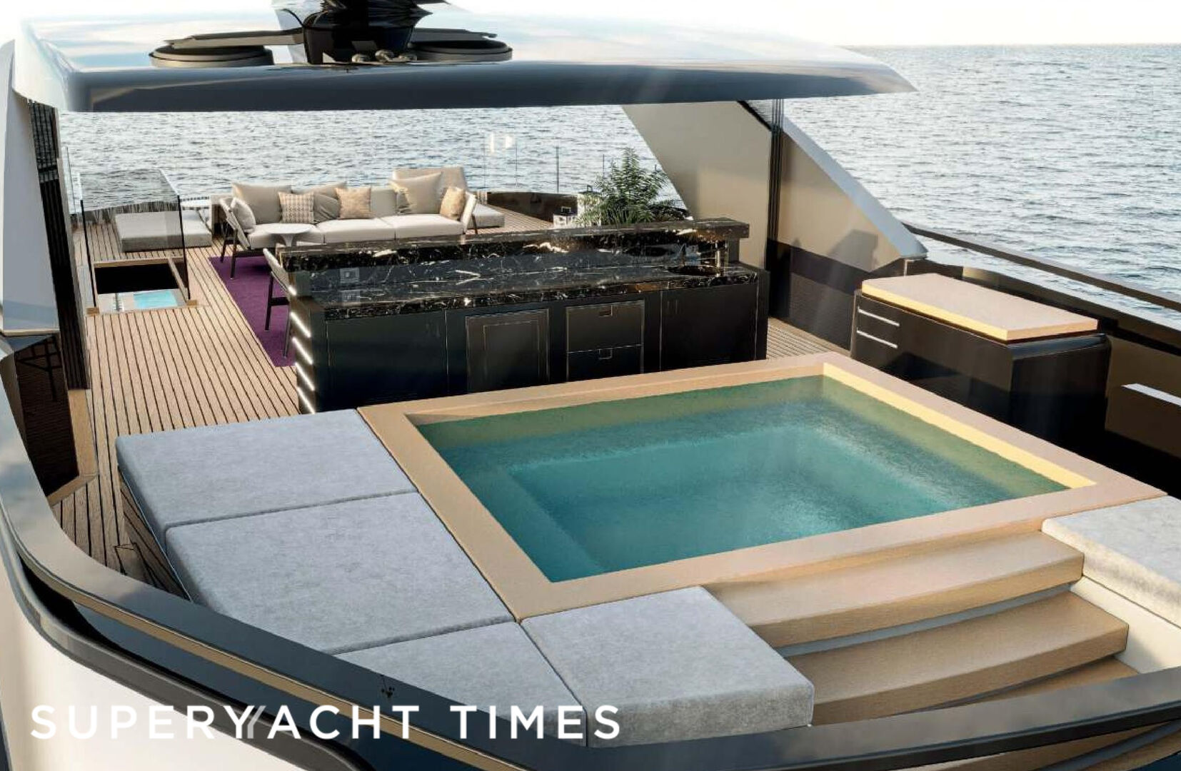 New 50m superyacht concept with futuristic interiors and floating aft deck