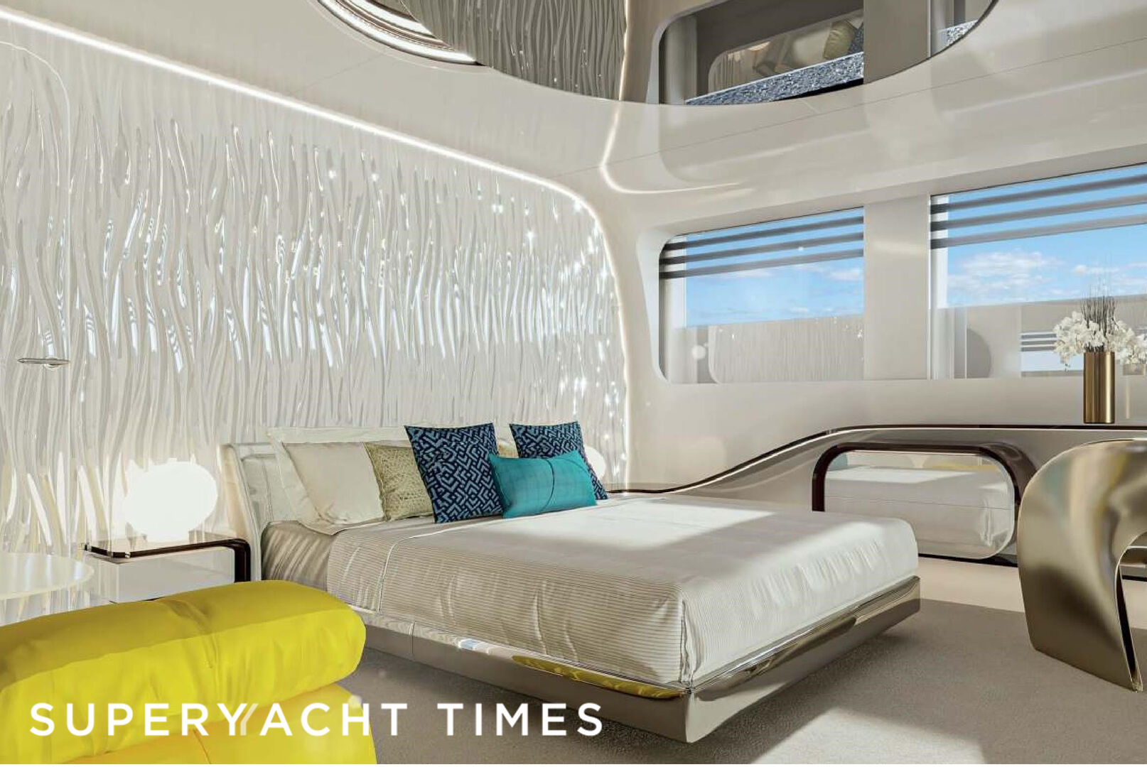 New 50m superyacht concept with futuristic interiors and floating aft deck
