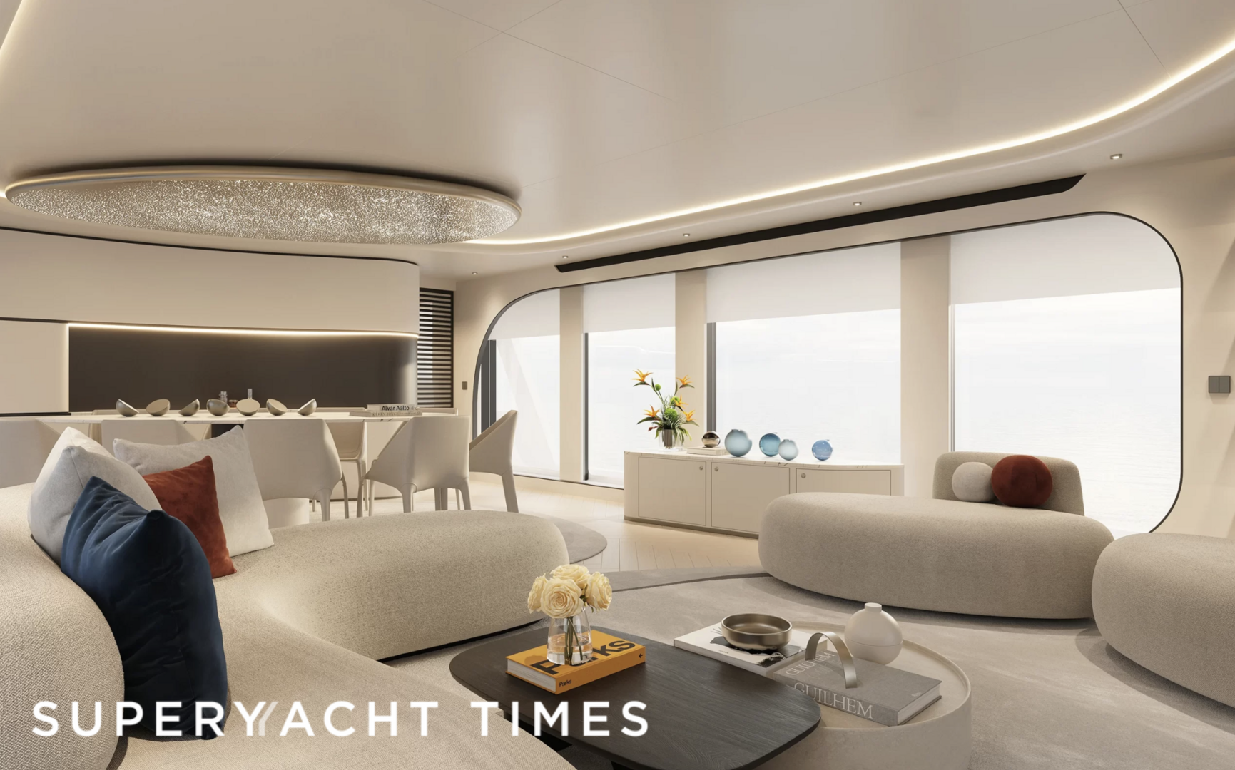 New interior renders of 34m Van der Valk yacht Project 111.11 unveiled