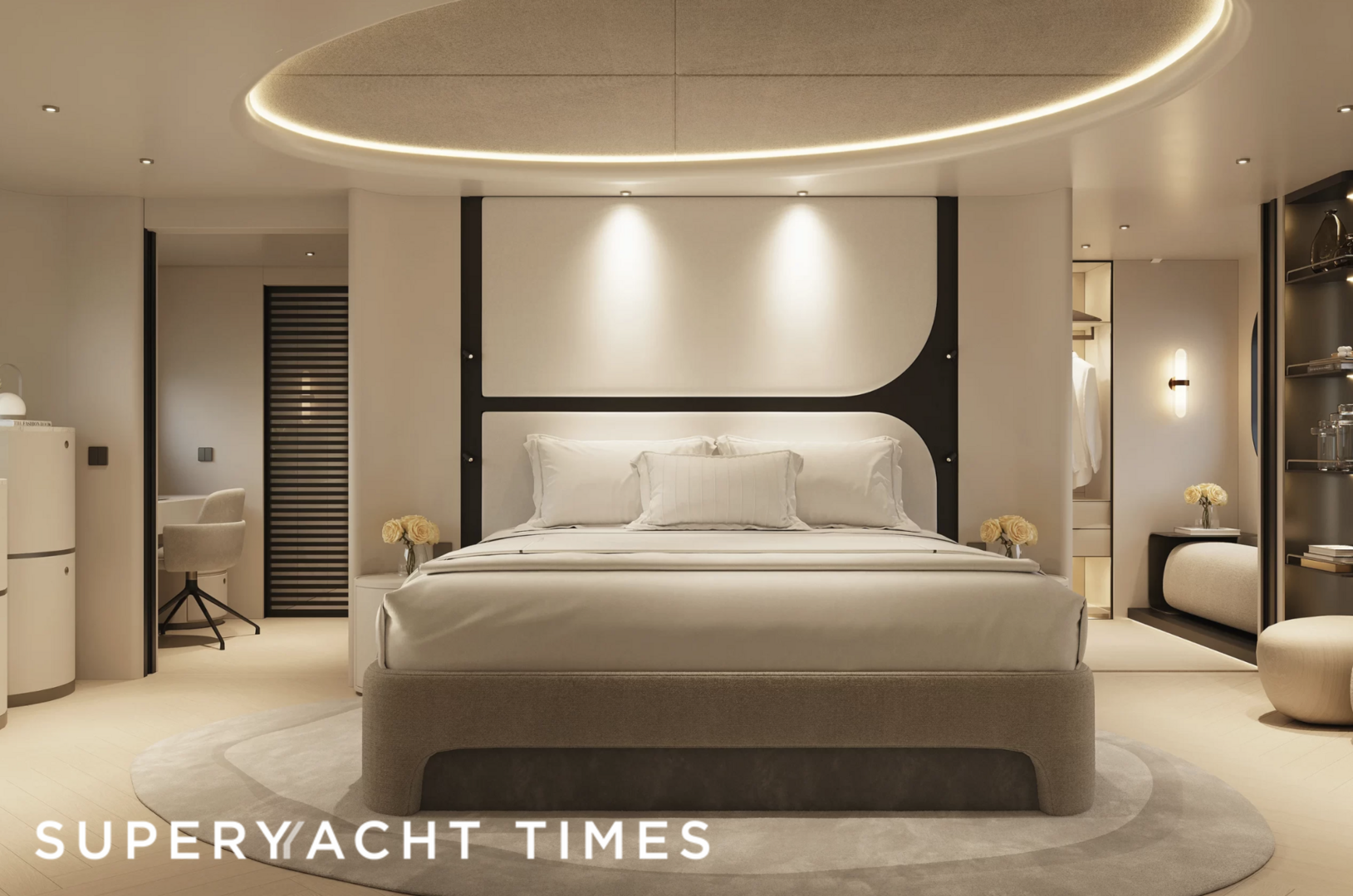 New interior renders of 34m Van der Valk yacht Project 111.11 unveiled