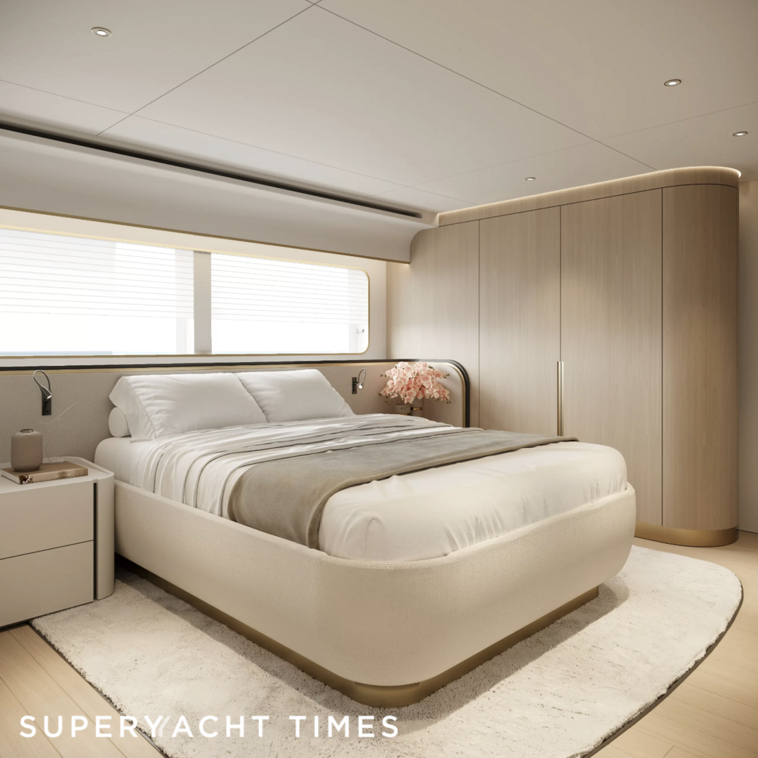 New interior renders of 34m Van der Valk yacht Project 111.11 unveiled