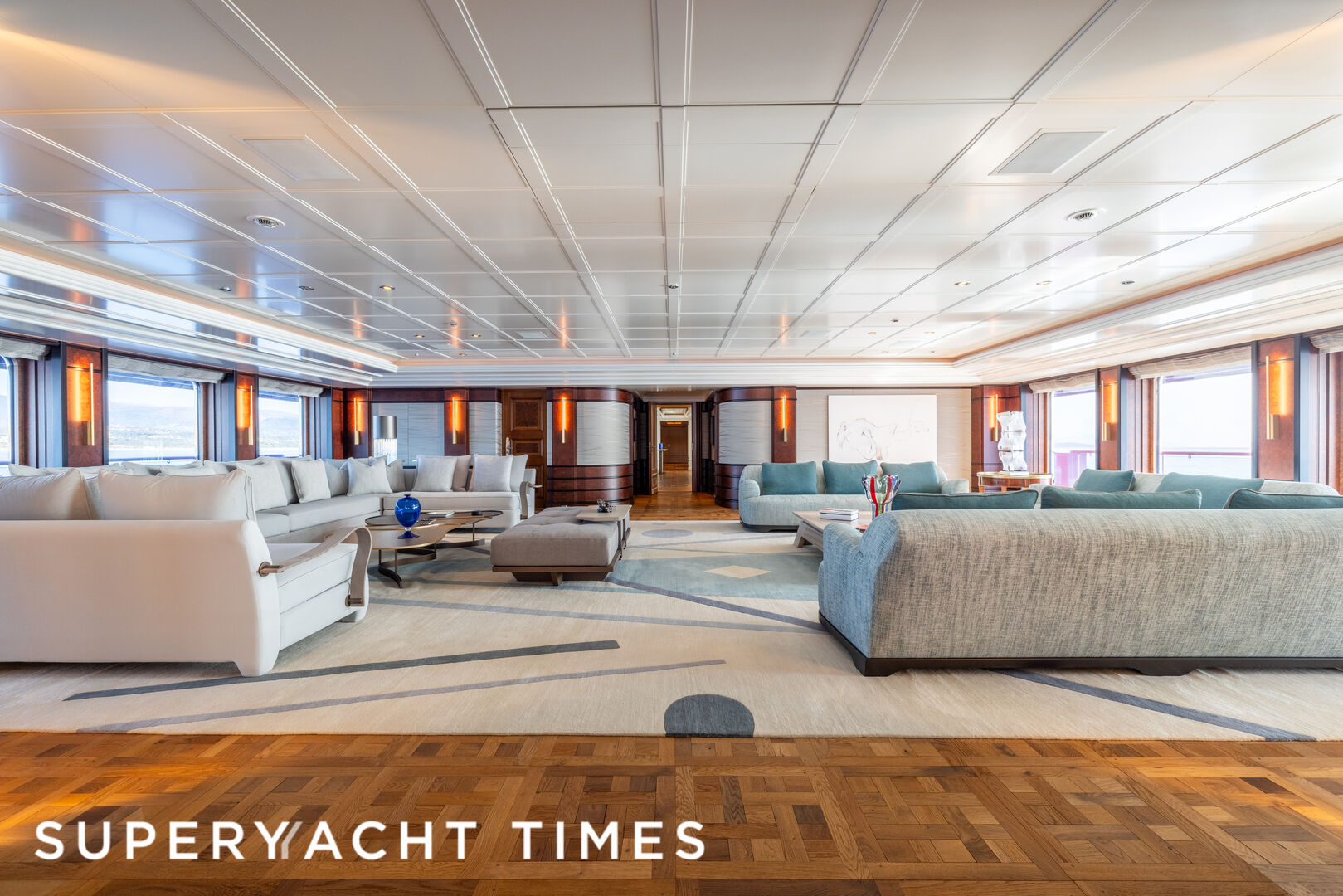 Carinthia VII yacht saloon after refit