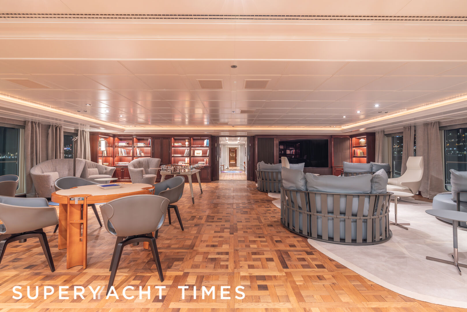 Carinthia VII yacht upeer deck saloon after refit