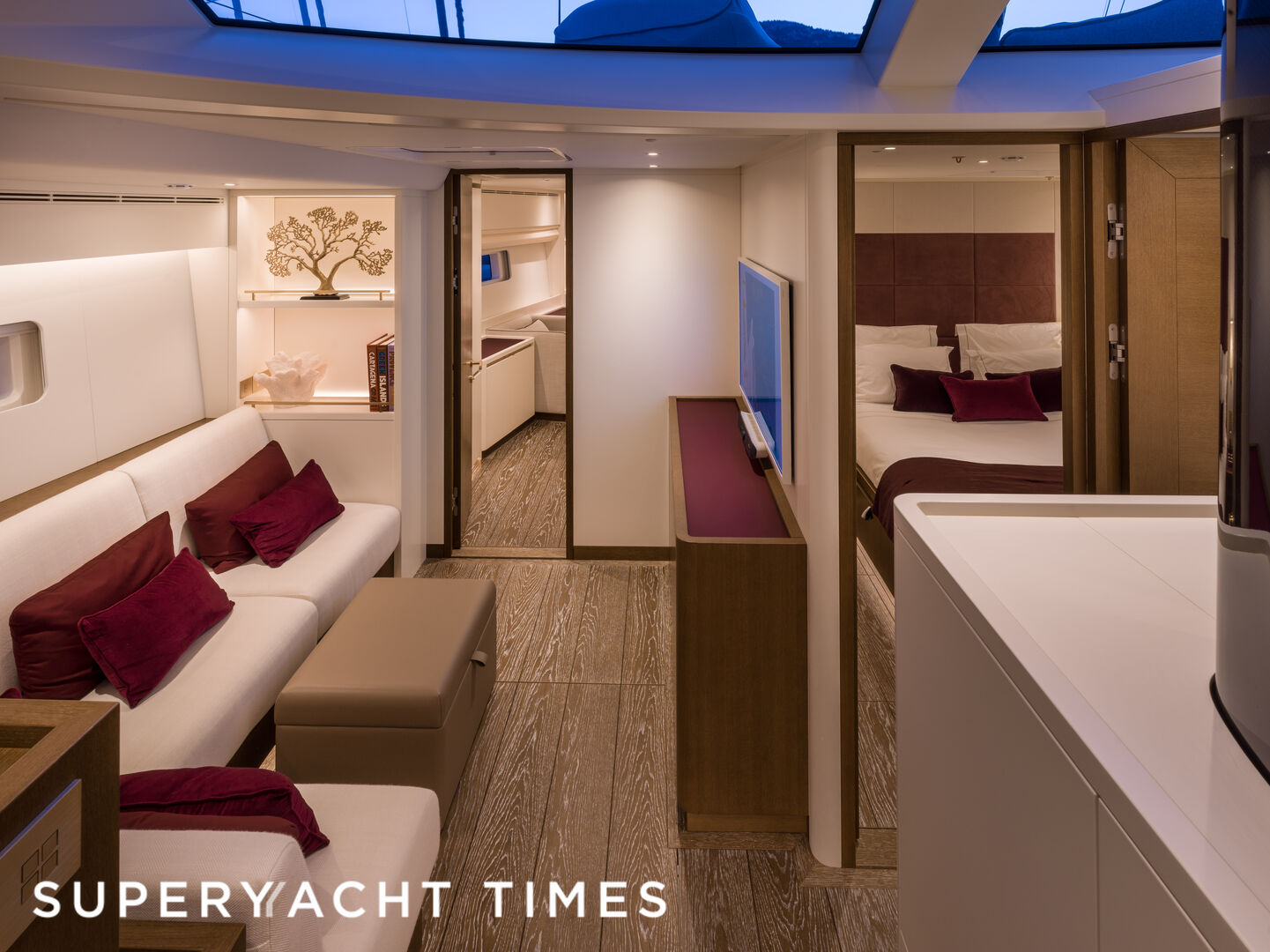 First look at the interiors of 35m Nautor Swan sailing yacht Fancy