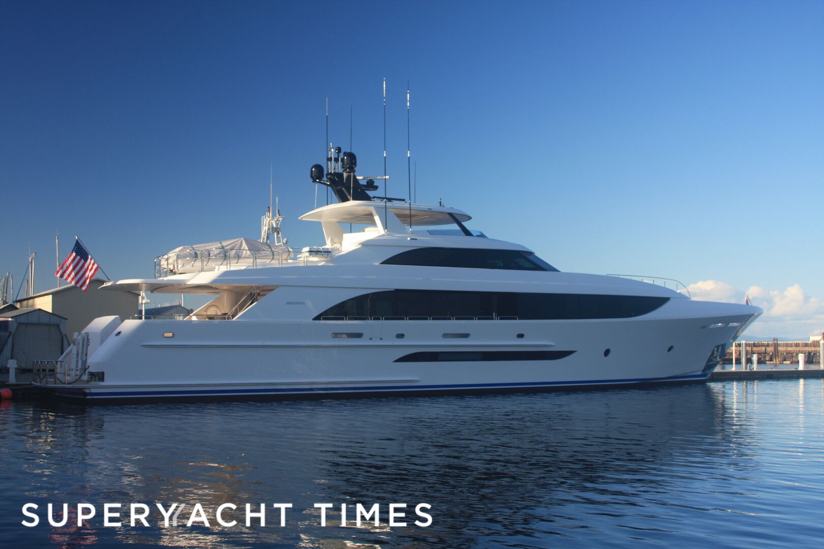 Chaos yacht in marina 