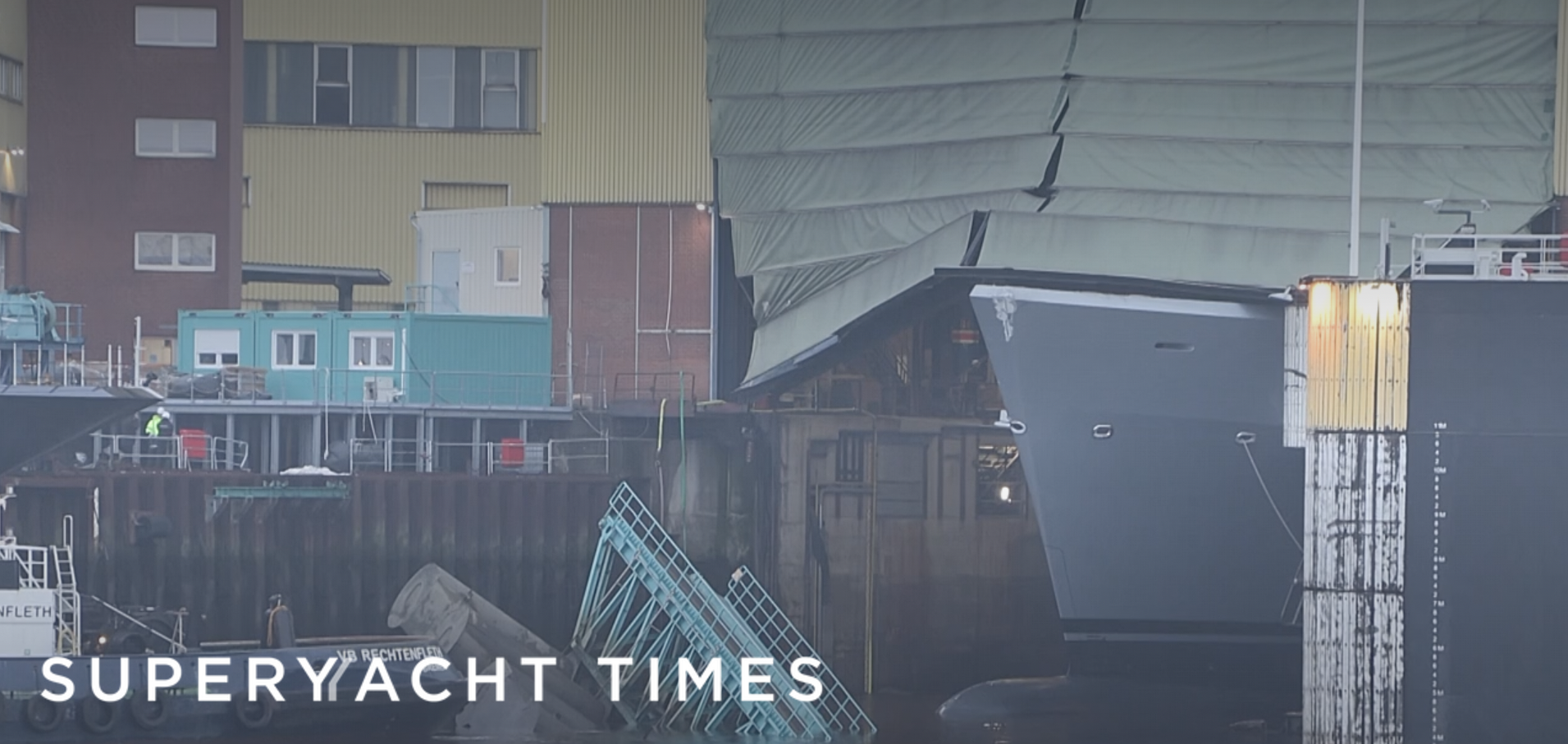 130m+ in-build superyacht damages Lürssen dry dock in Bremen 
