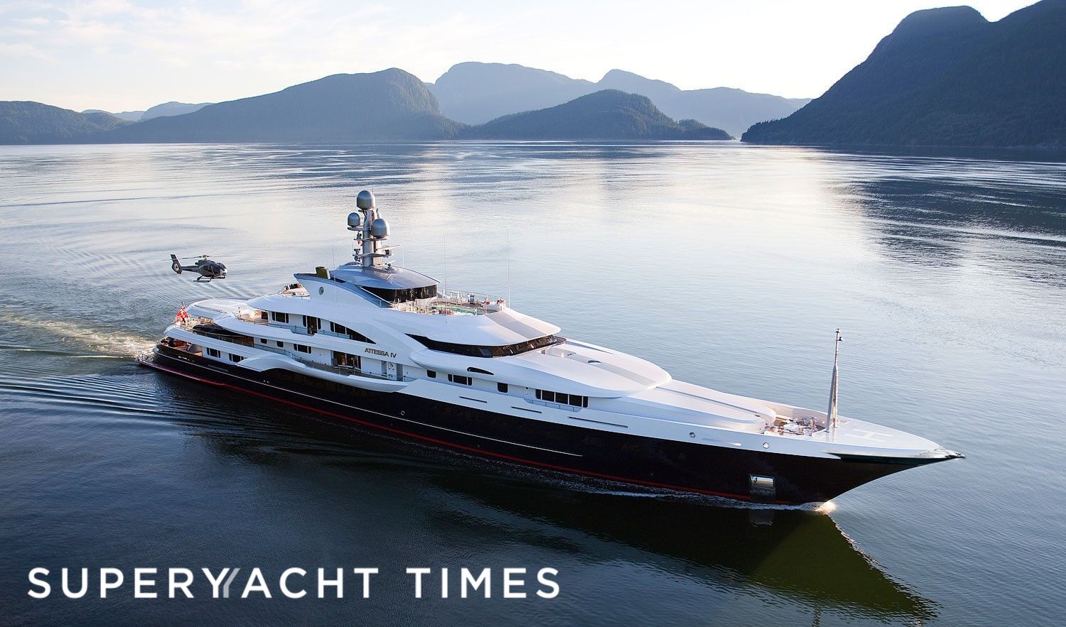 Attessa IV yacht cruising aerial