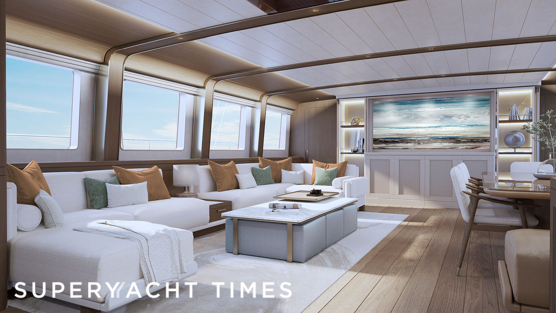 First look at the interior renders of 62m Ares sailing yacht Simena
