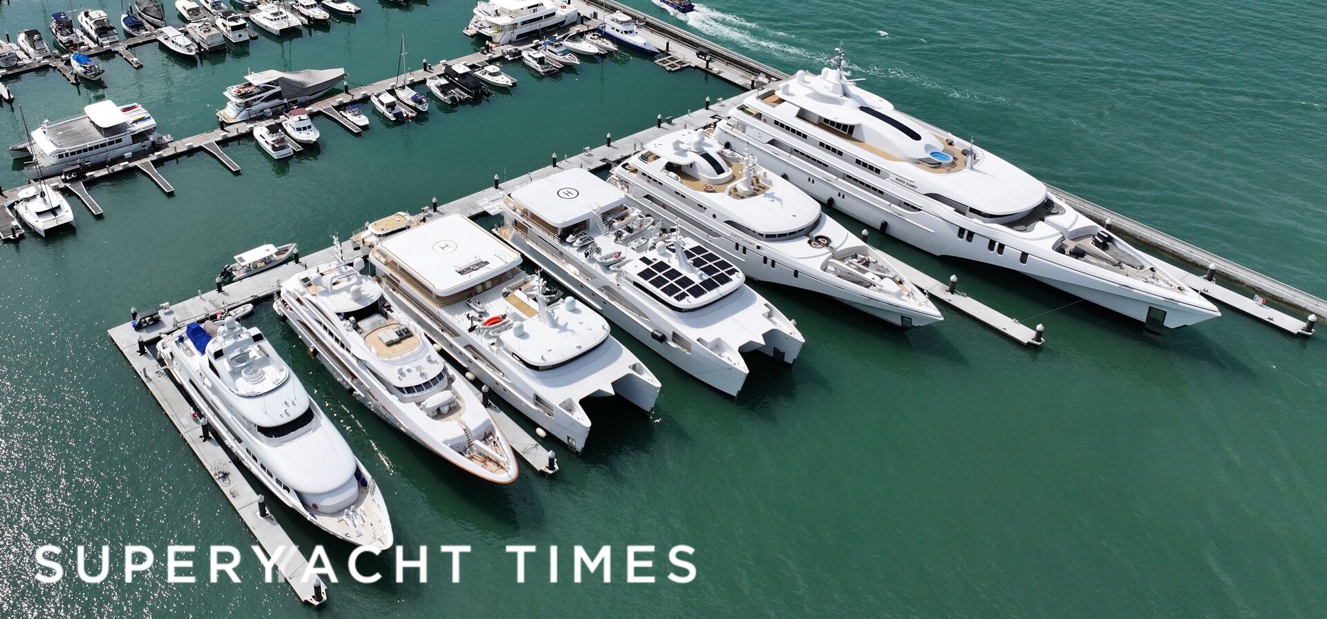 Superyacht lineup in Singapore