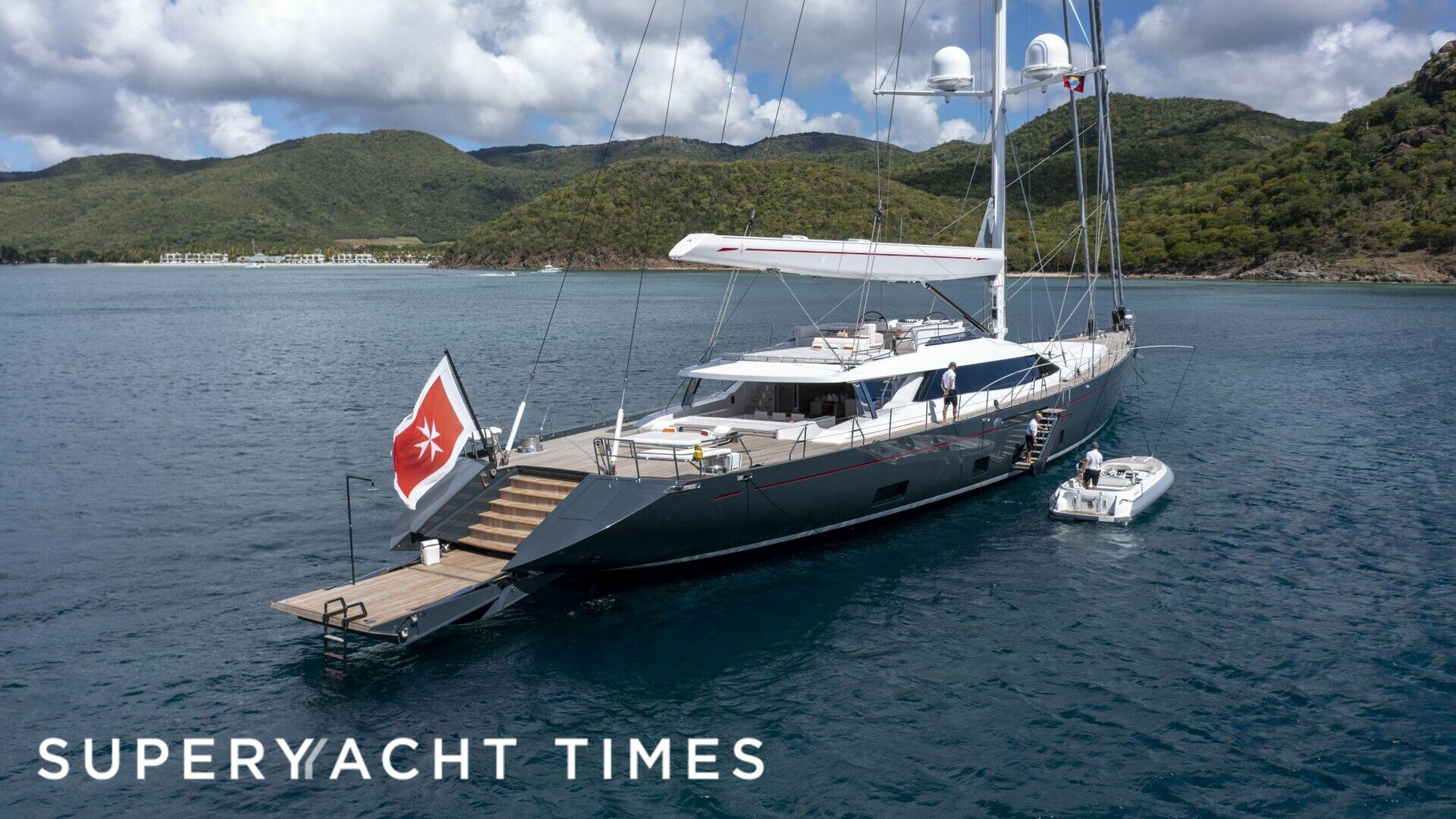 Red Dragon yacht anchored