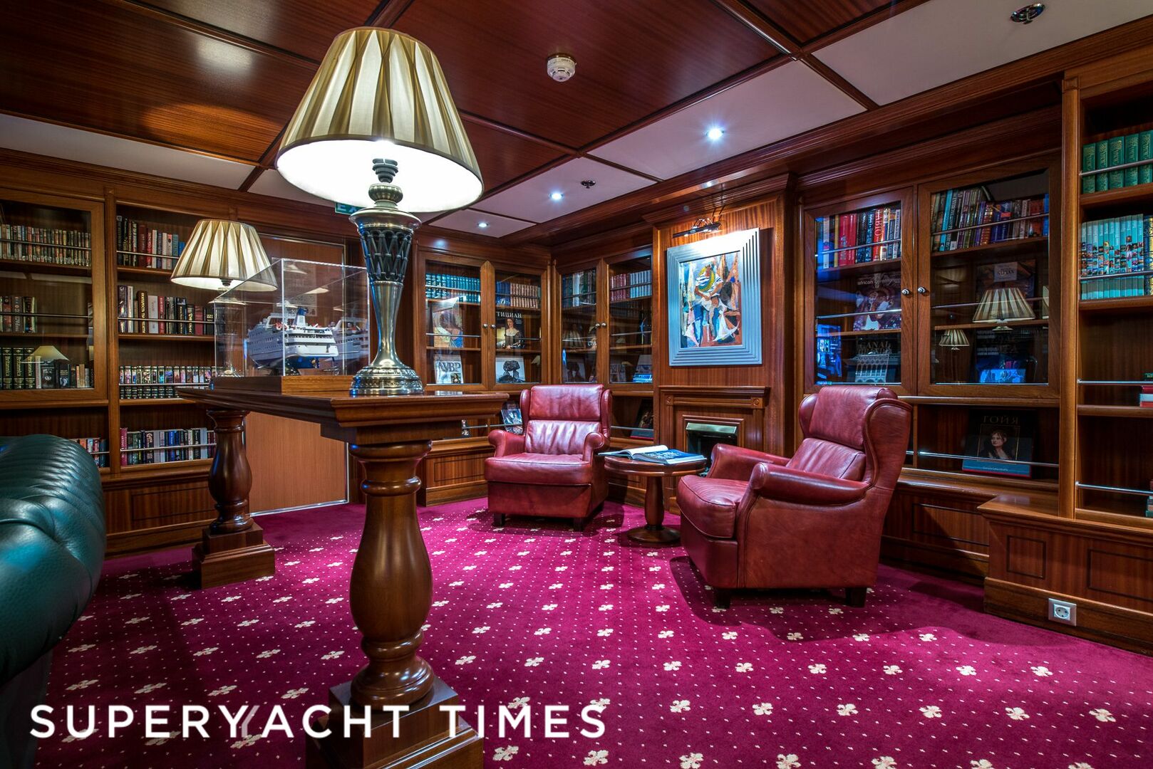 Lauren L yacht study room