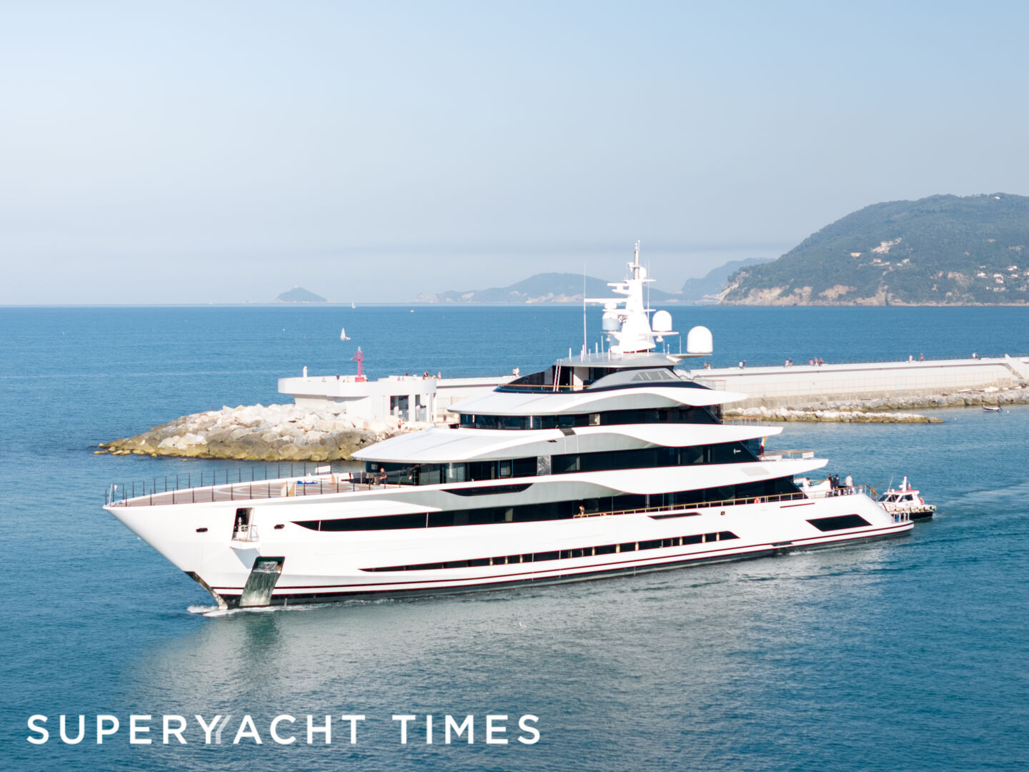 78m flagship Admiral superyacht Platinum on sea trials