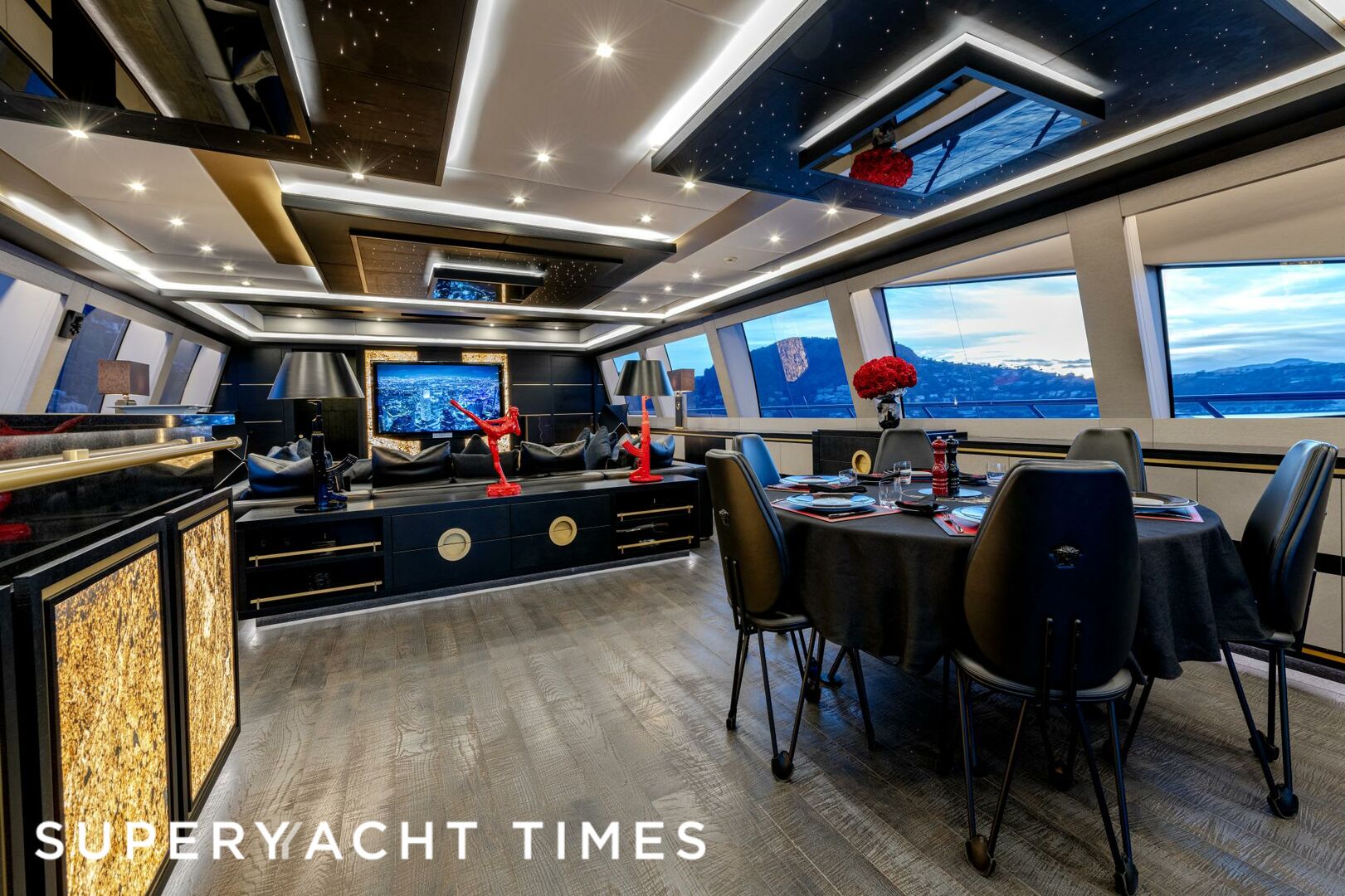 Black Legend yacht saloon