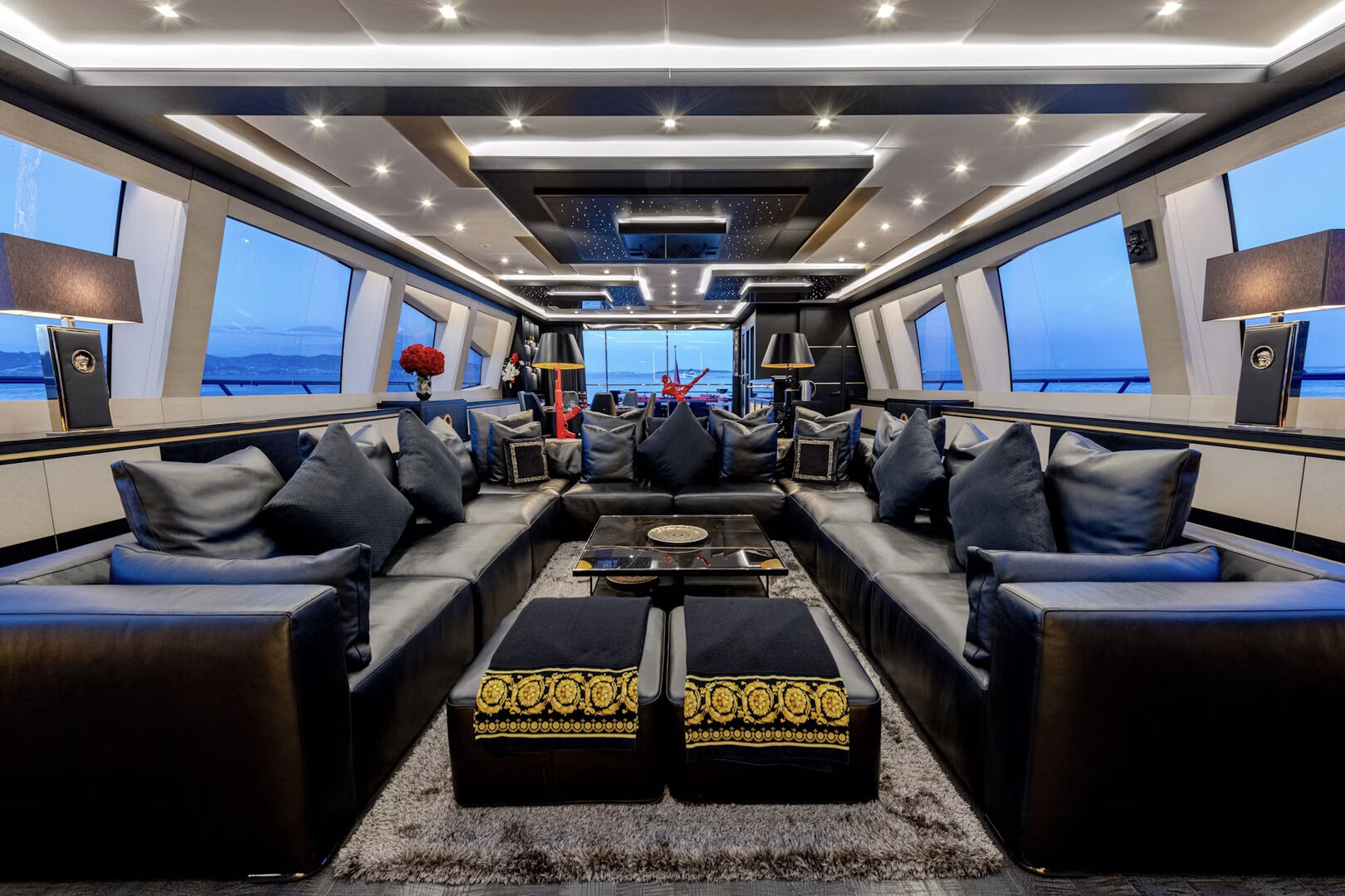 Black Legend yacht saloon