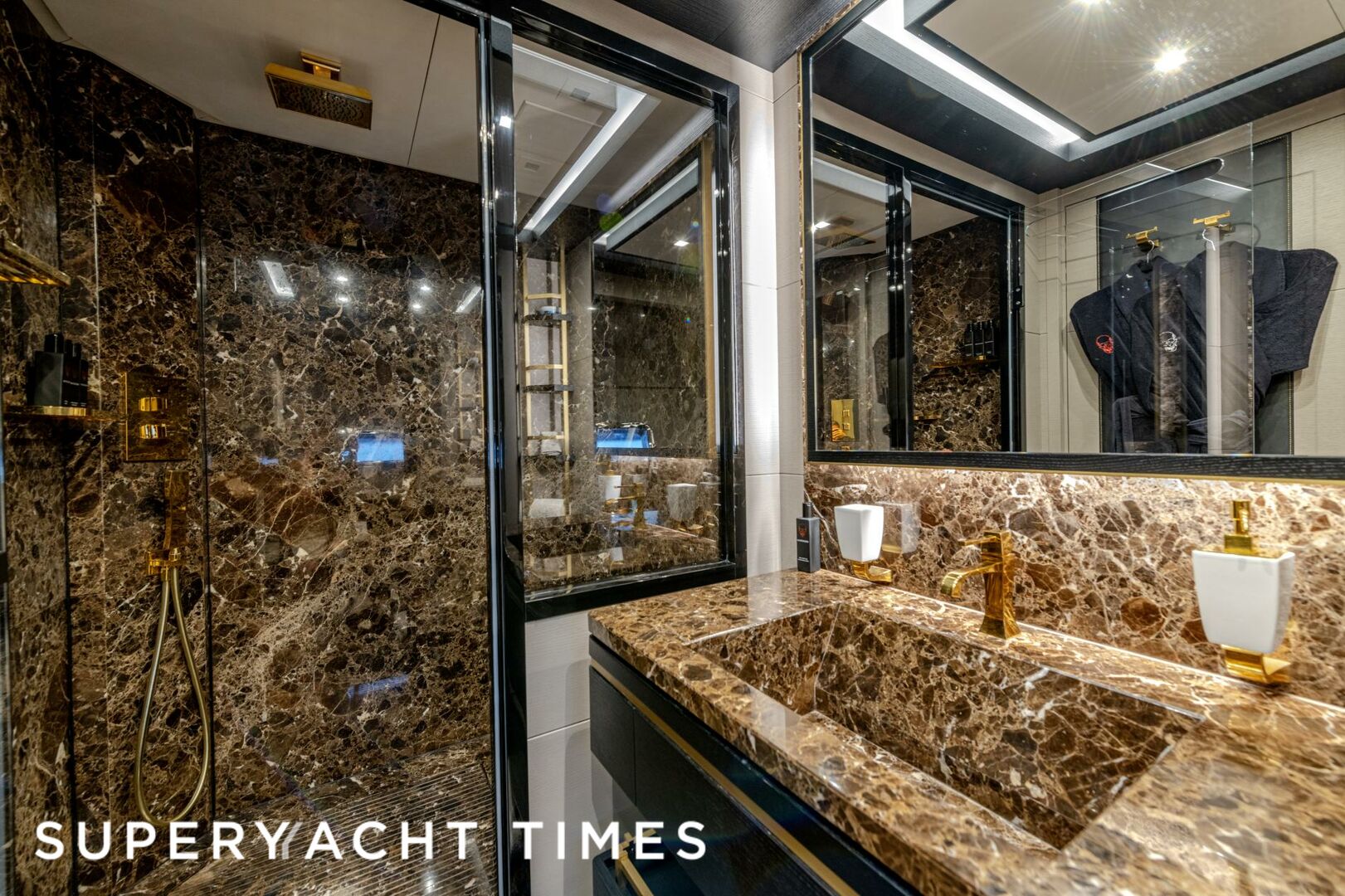 Black Legend yacht bathroom 