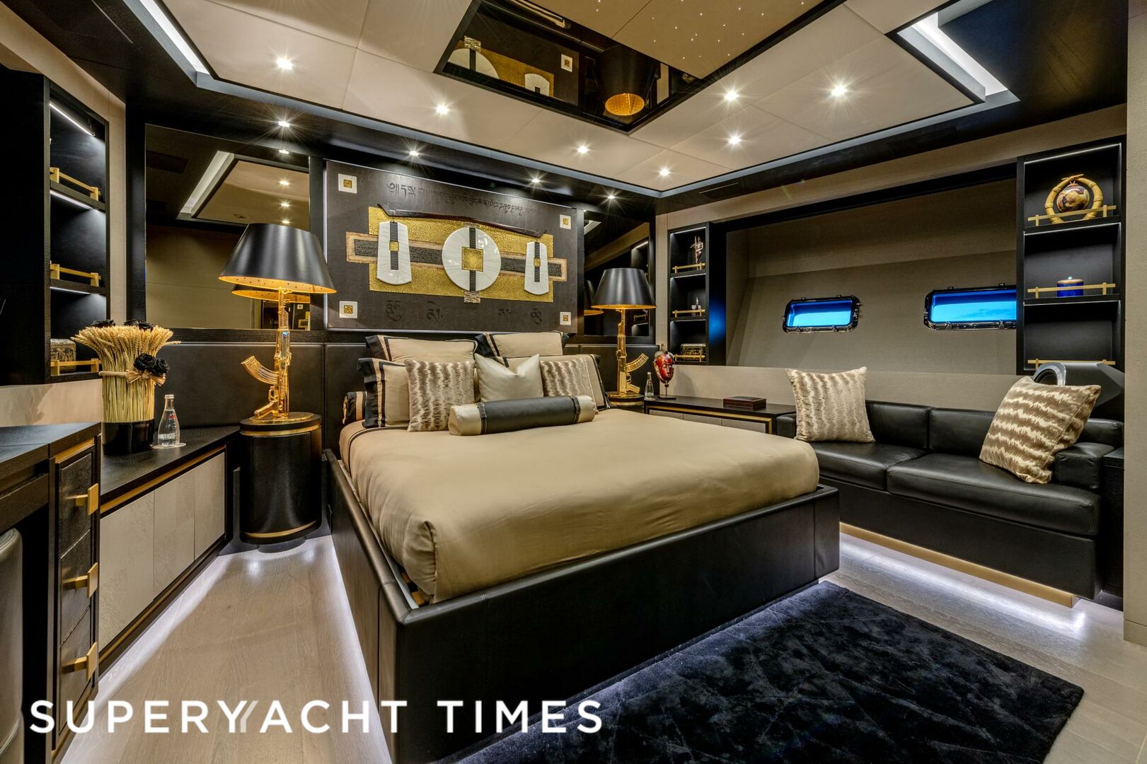 Black Legend yacht stateroom 