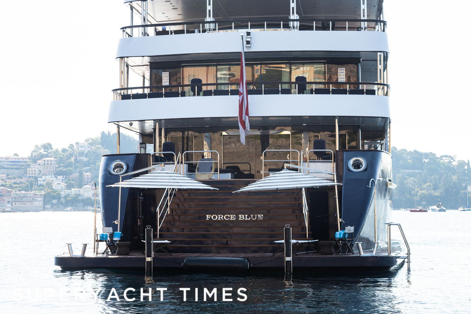 Force Blue yacht stern