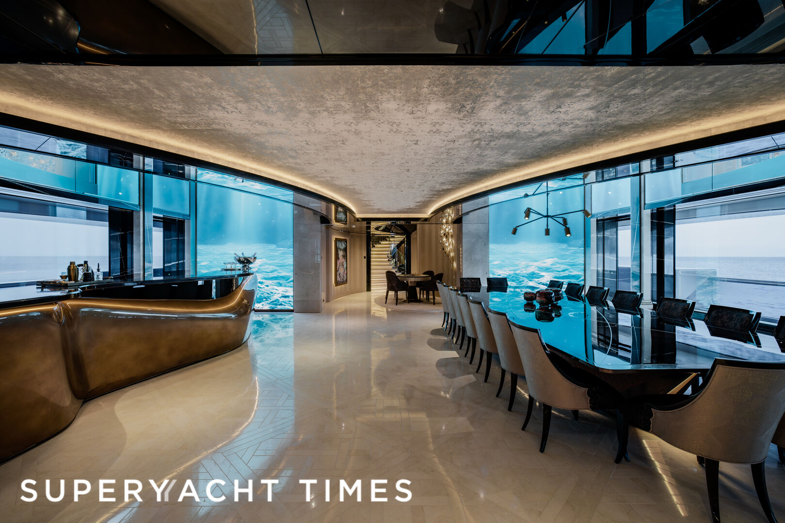 Kismet yacht main deck saloon