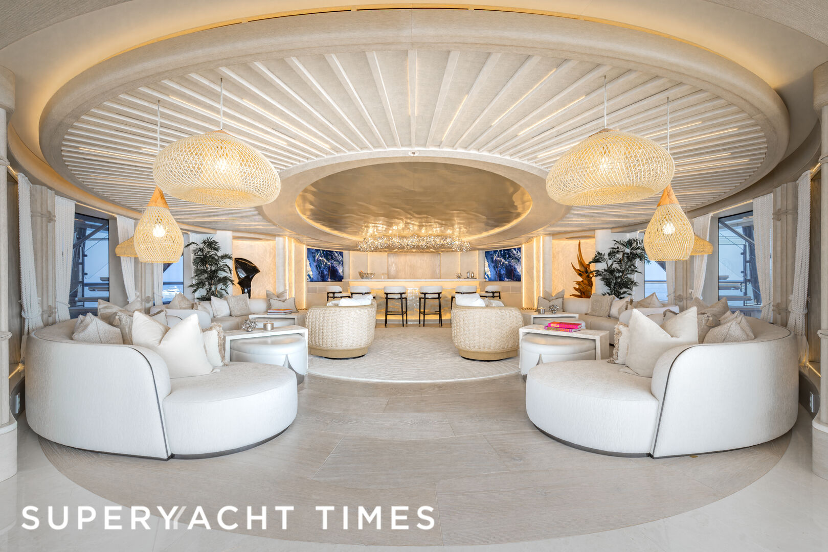 Kismet yacht pool deck lounge