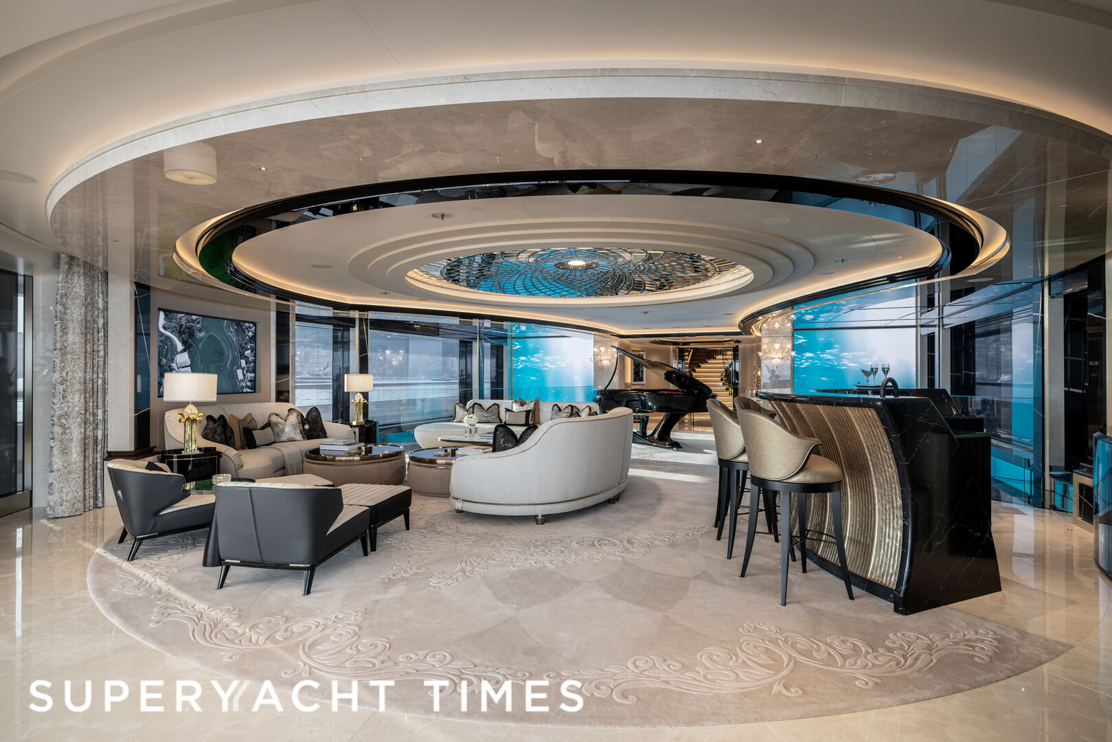 Onboard the 122m Lürssen superyacht Kismet