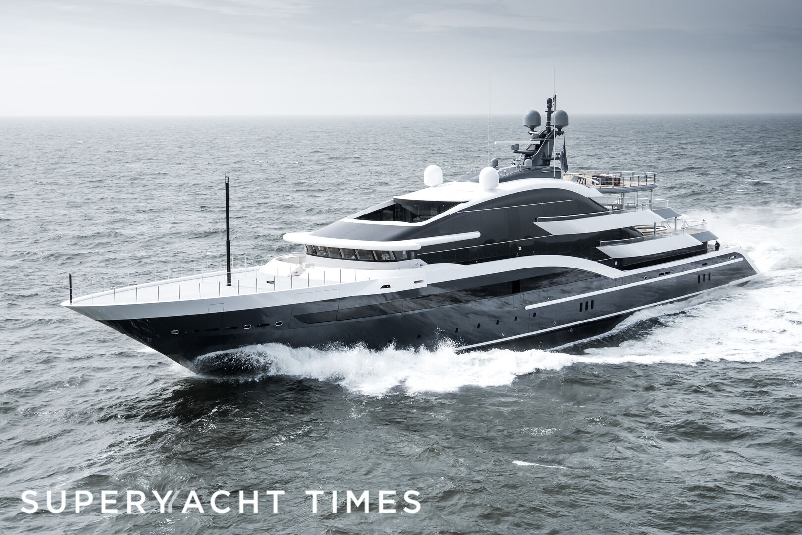 Exclusive: Oceanco's 90m superyacht project Shark on sea trials