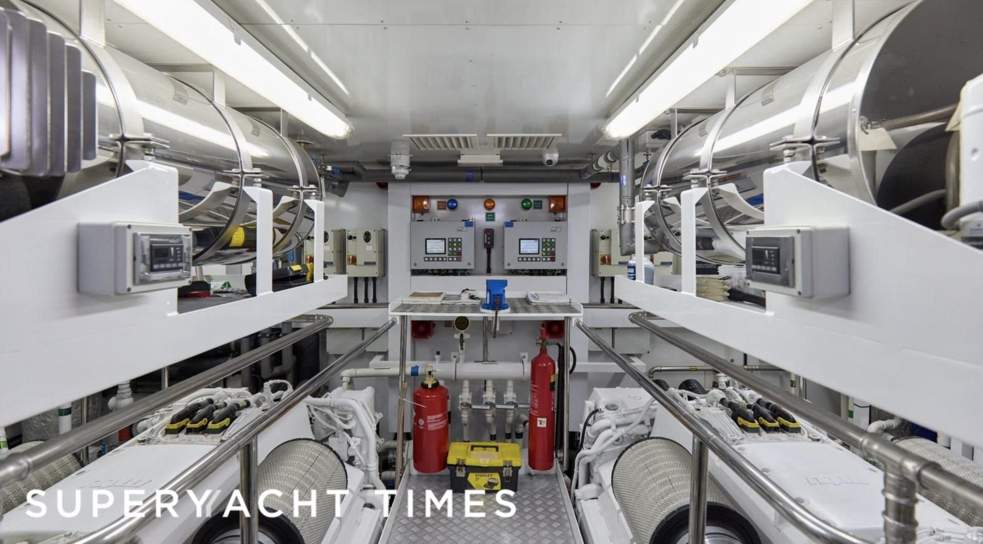 Wicked Play yacht engine room