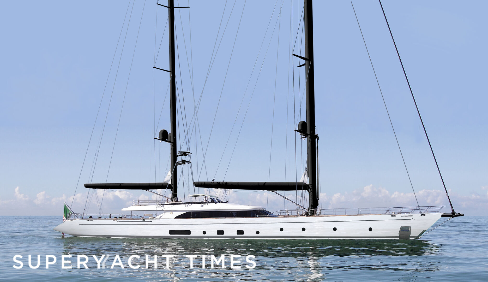 60m Perini Navi ketch yacht Katana launched