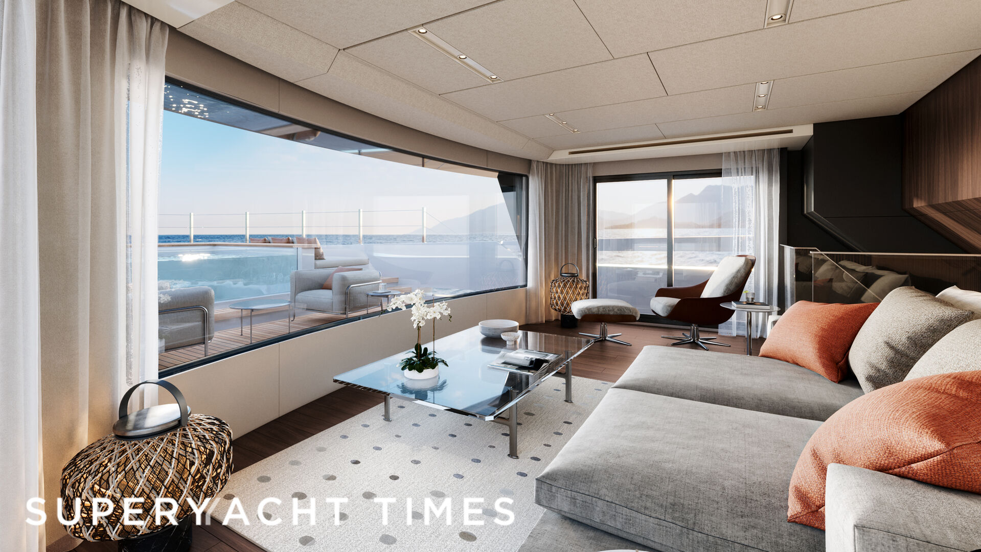 Aix yacht upper deck saloon