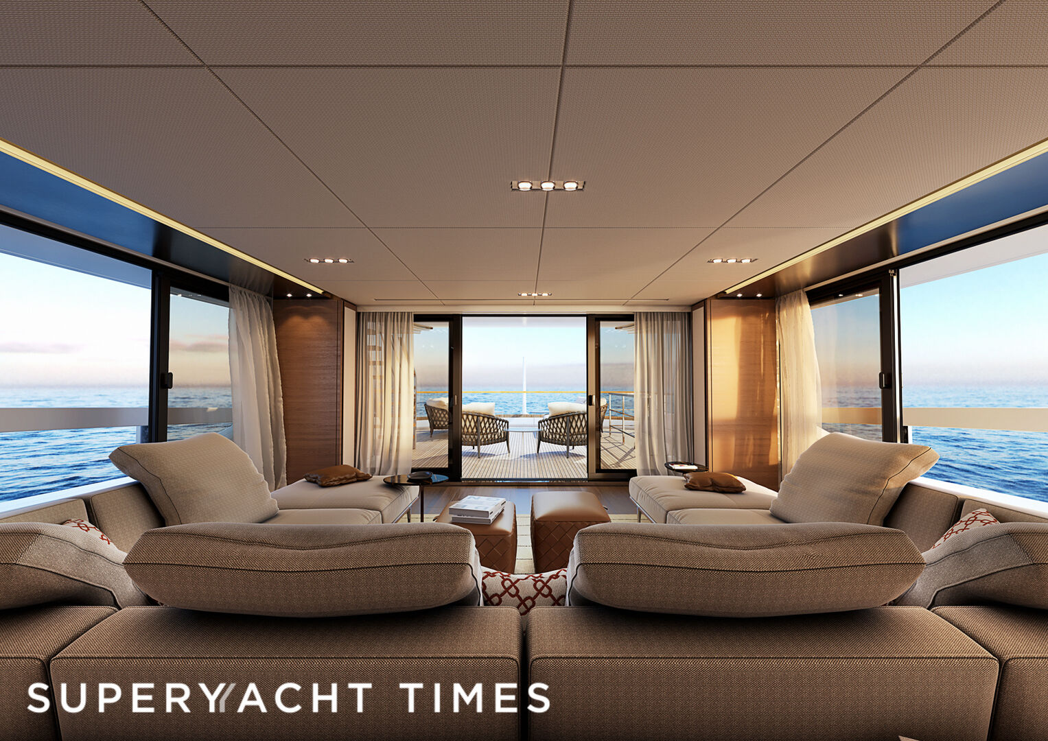 Aix yacht upper deck saloon
