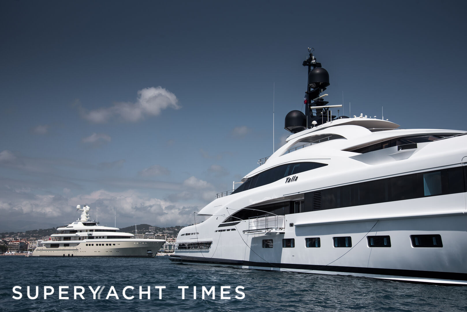 Yalla and Kibo anchored off Cannes during CFF
