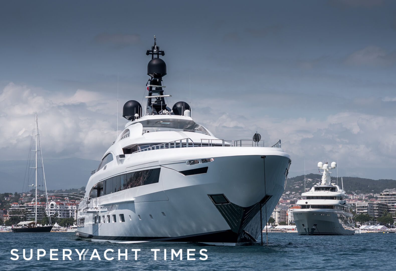 Yalla anchored off Cannes during CFF