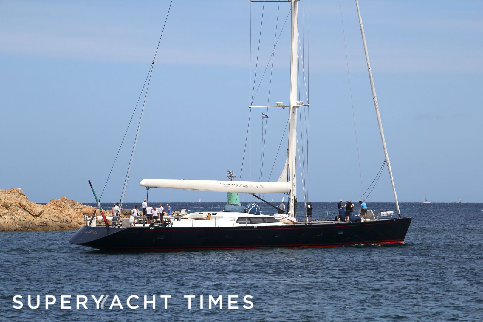 Viriella yacht leaving Porto Cervo