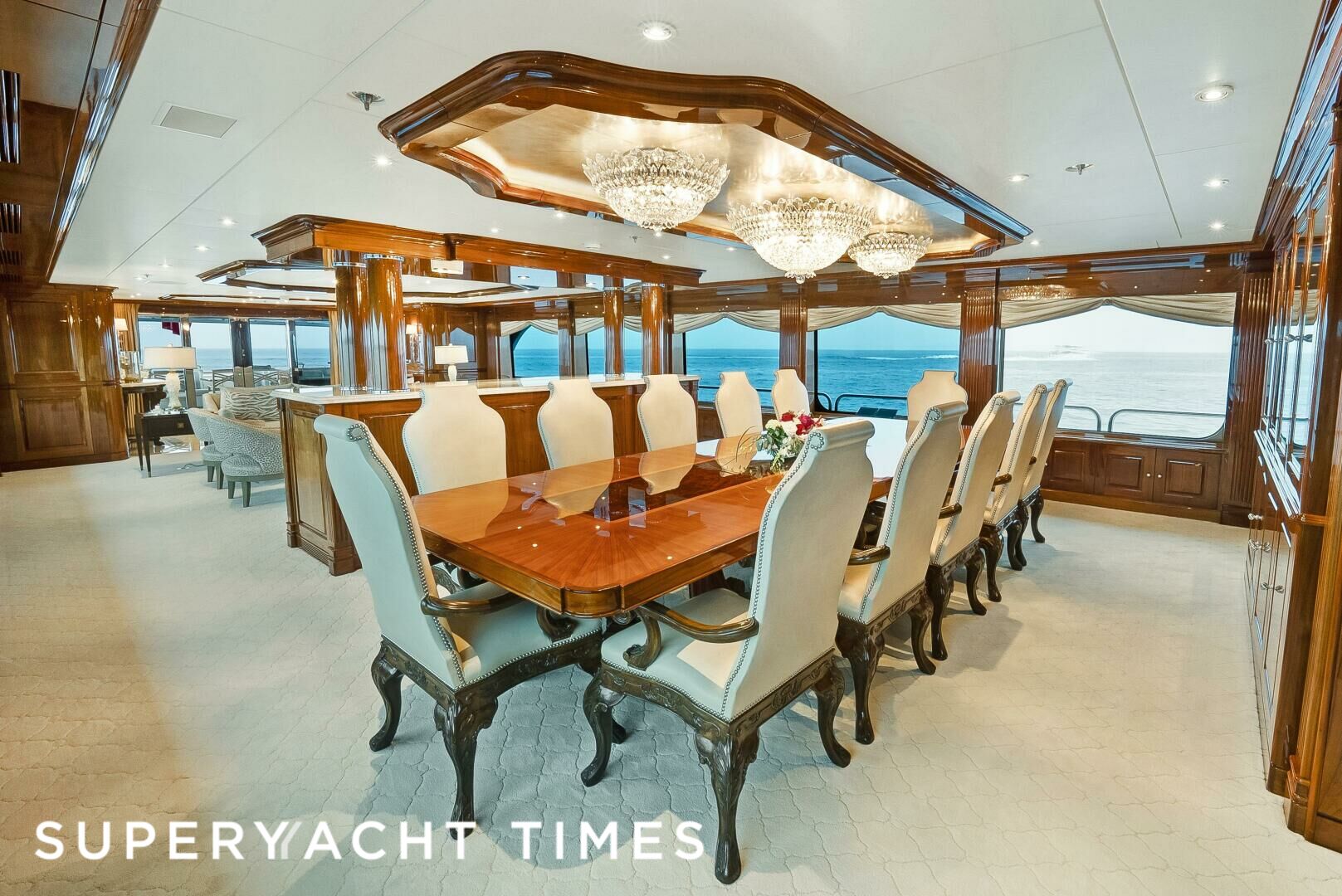 Silver Lining yacht dining