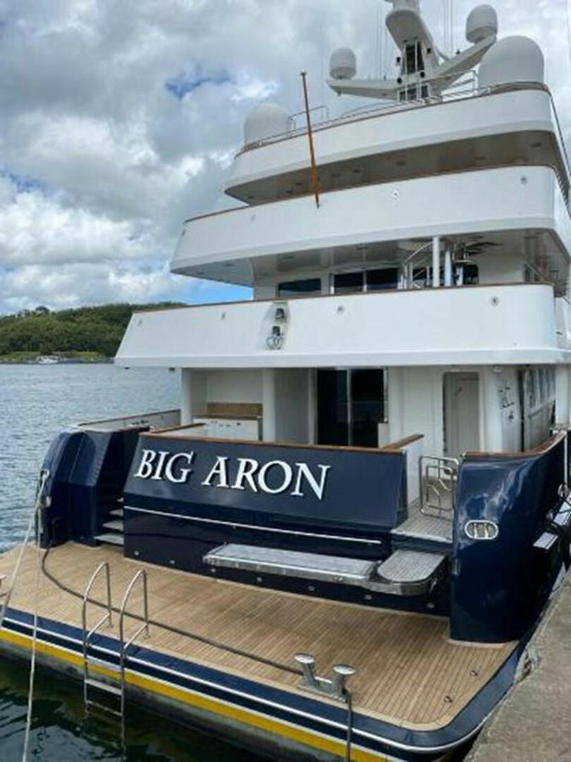 Big Aron yacht stern