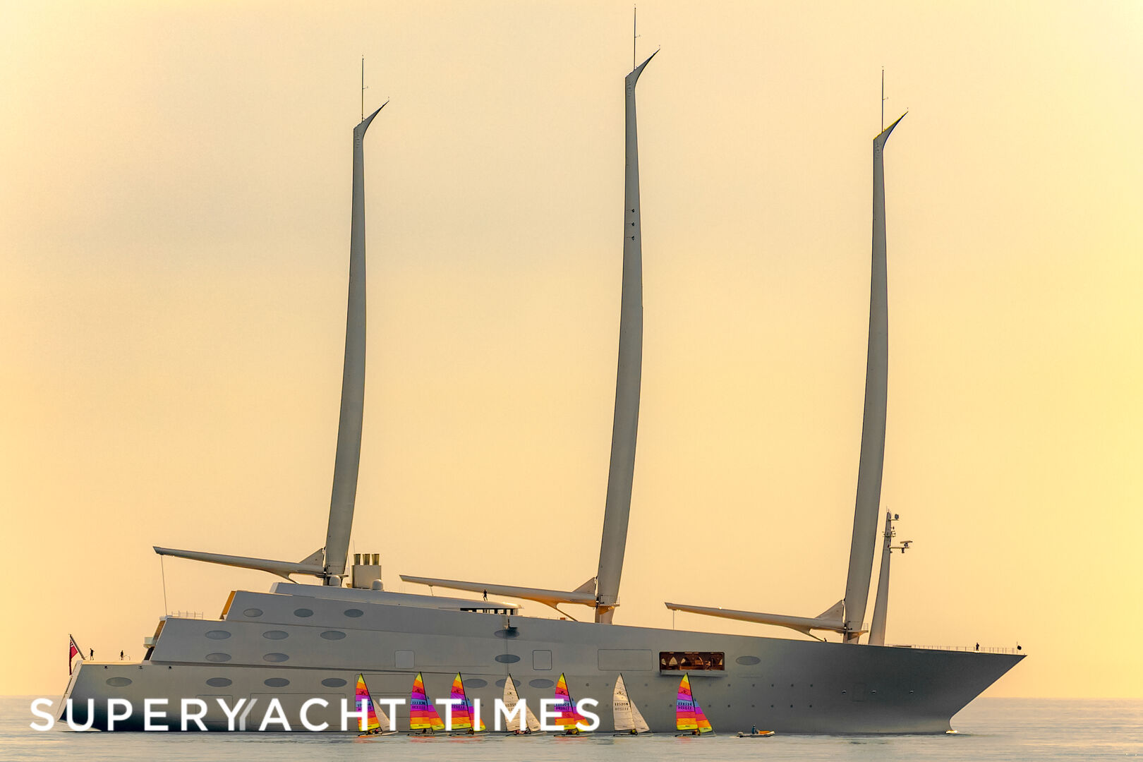 Sailing Yacht A at sunrise