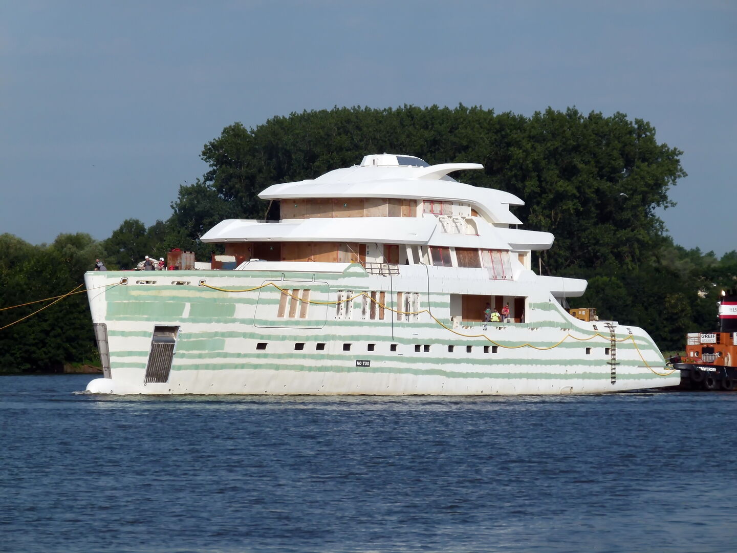 62m Nobiskrug 794 yacht Cap d'Ail returns to Lürssen's Lemwerder