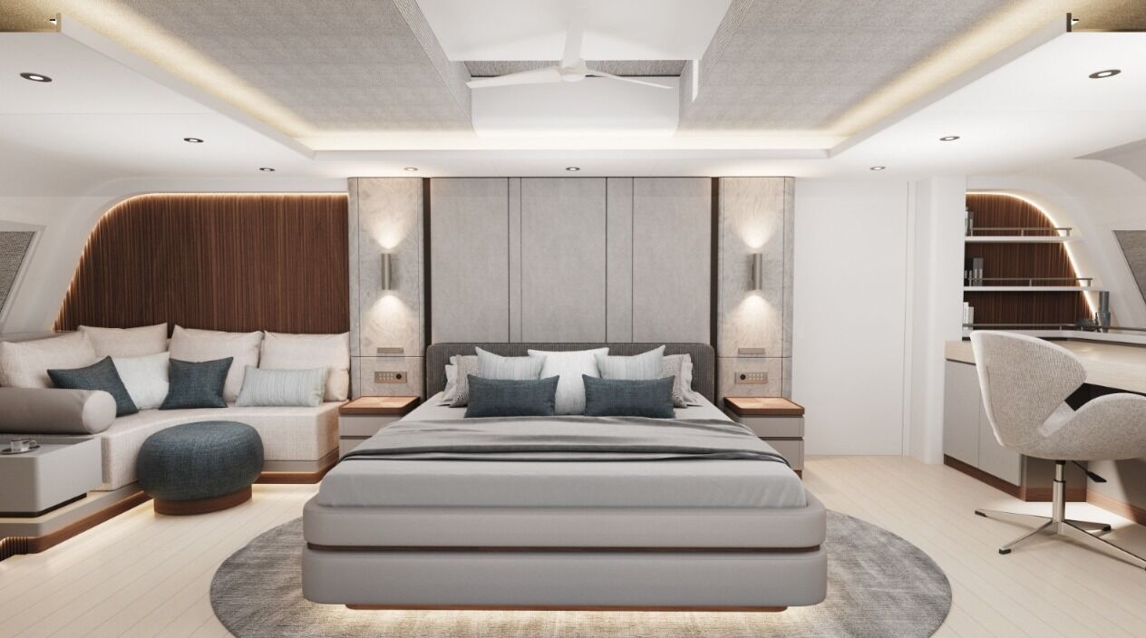 Project NB110 Catamaran yacht interior rendering