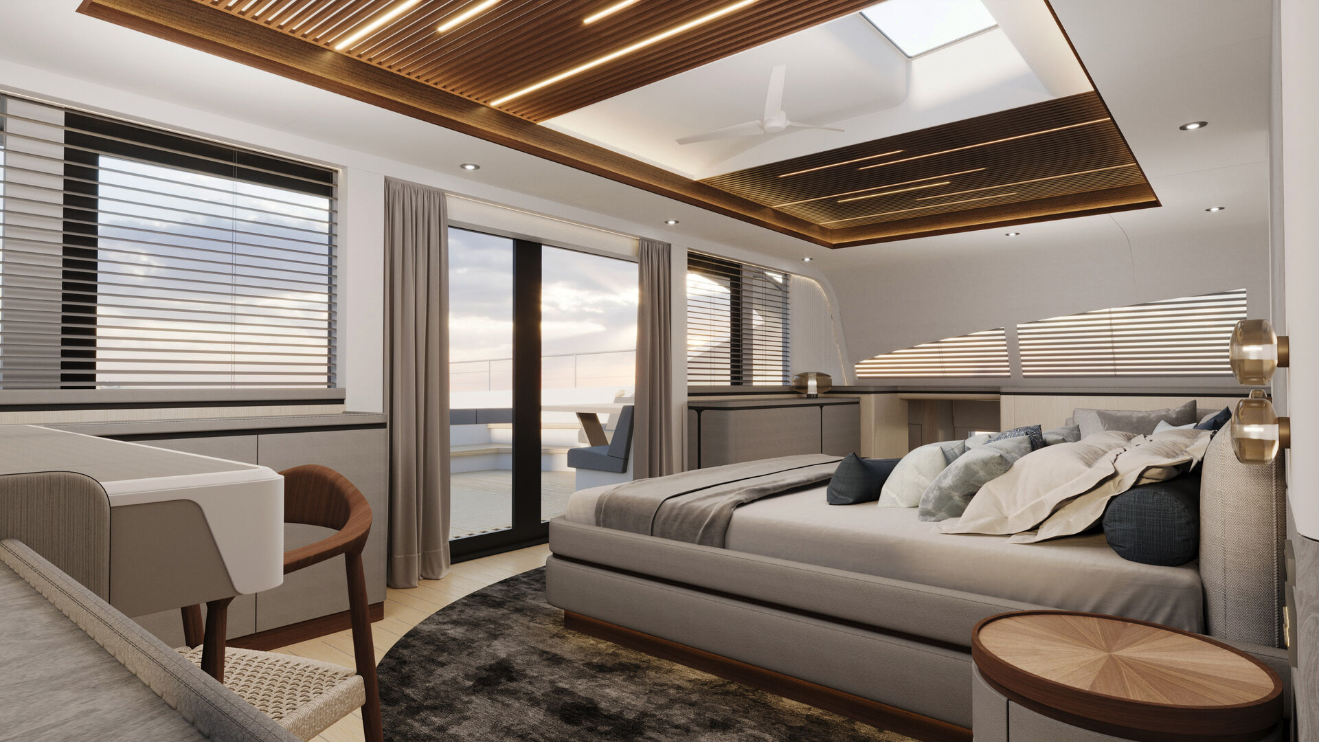 Project NB110 Catamaran yacht interior rendering