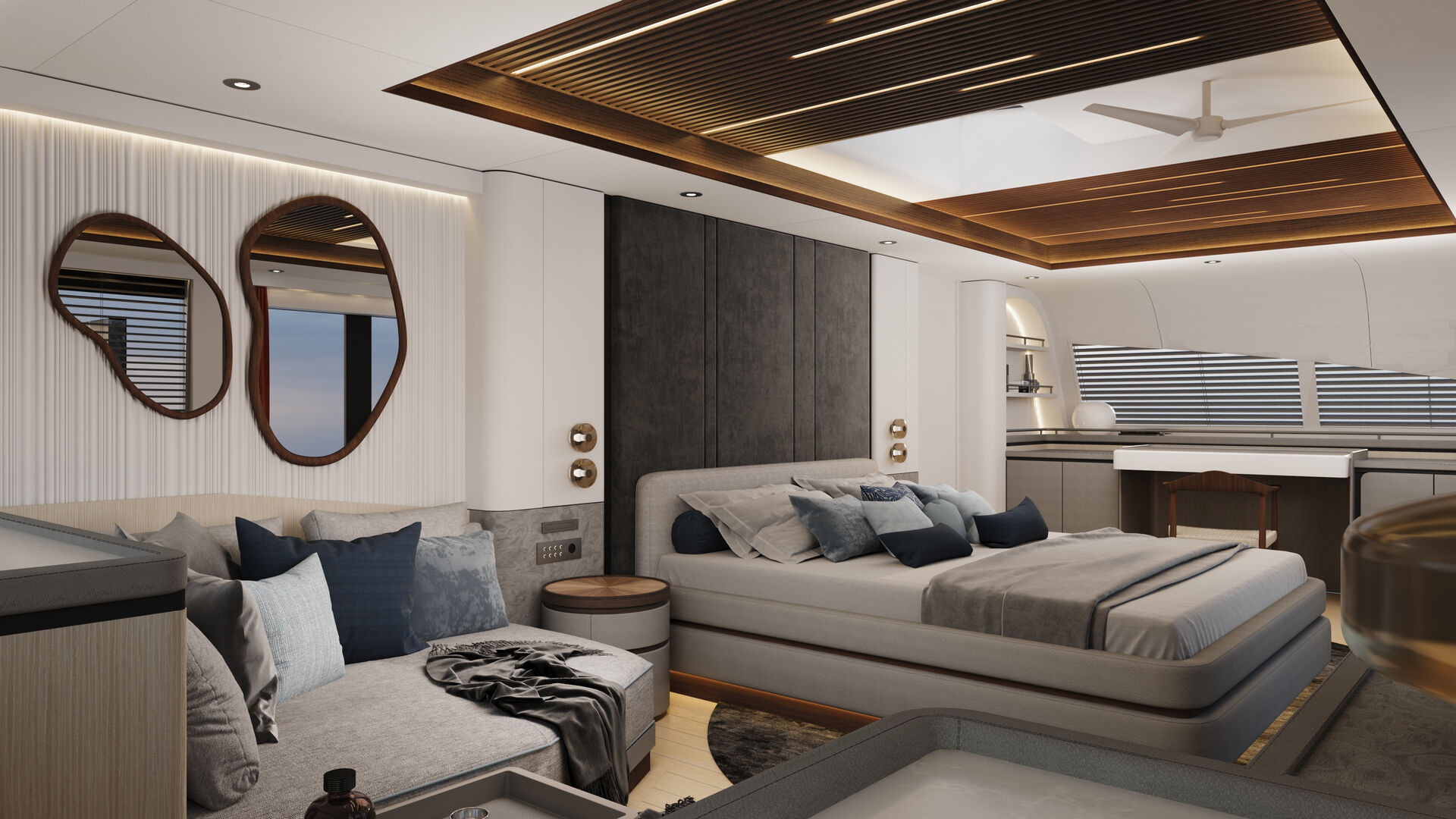 Project NB110 Catamaran yacht interior rendering