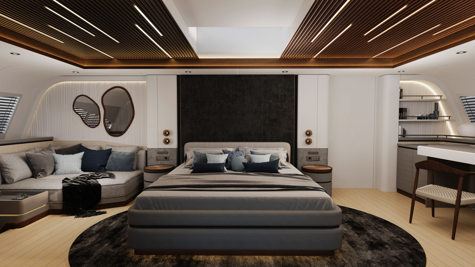 Project NB110 Catamaran yacht interior rendering