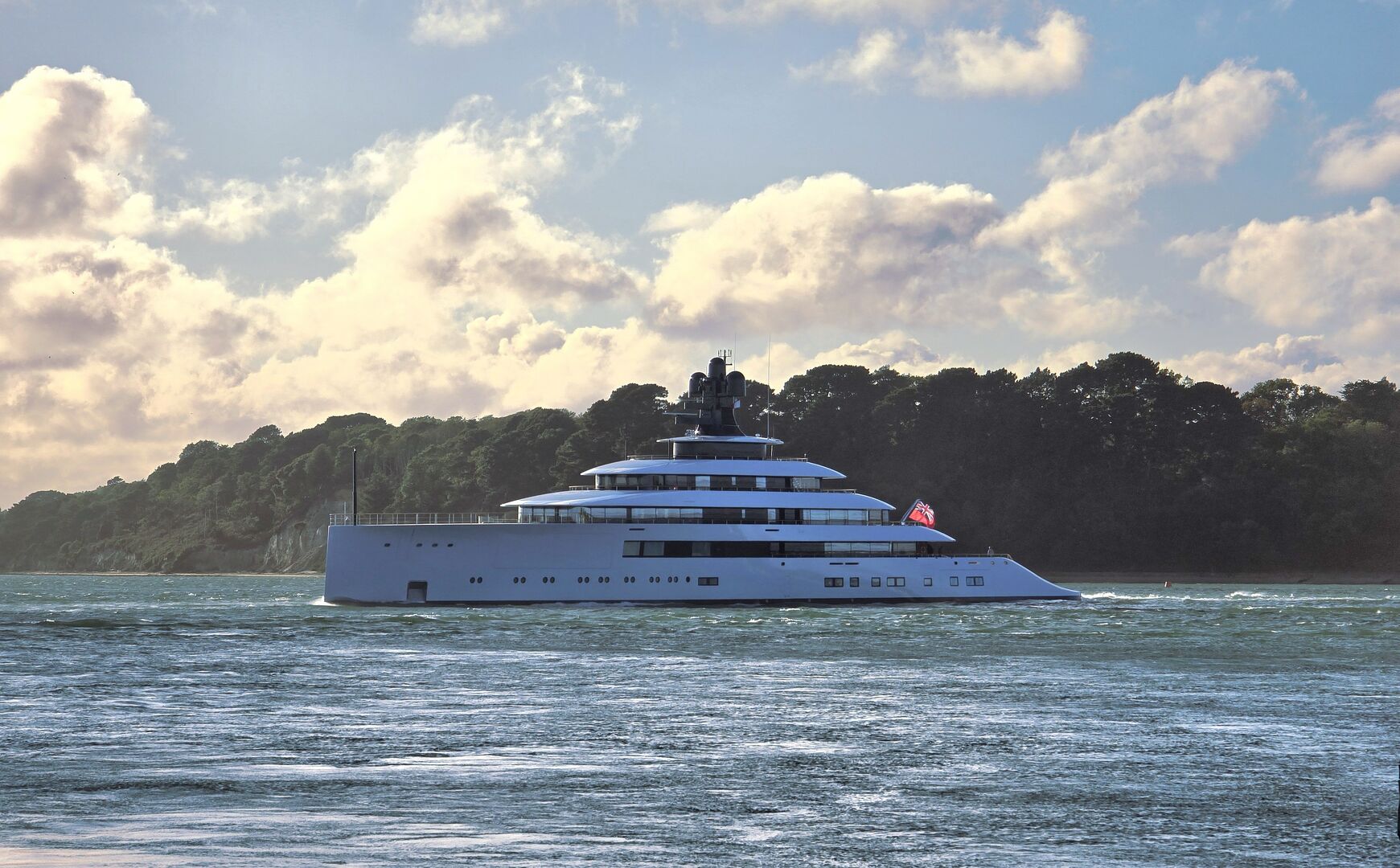 100m Feadship superyacht Pi cruising in Poole